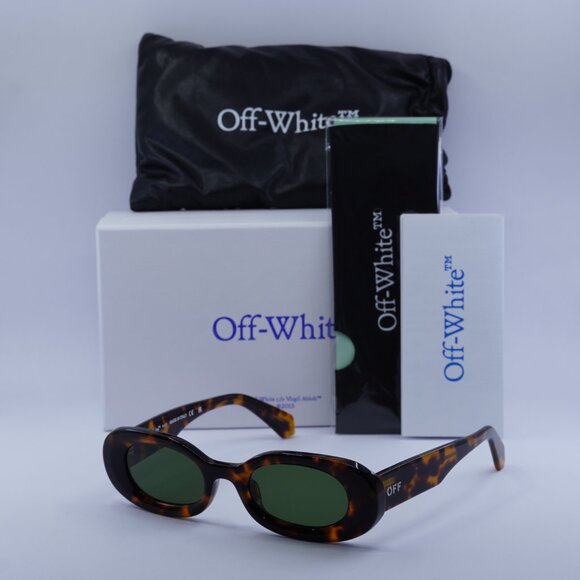 Off-White OERI087 AMALFI 6055 Oval Sunglasses – Havana/Green main image 6